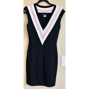 Venus Black White Pink Bodycon Sweater Dress Size Small